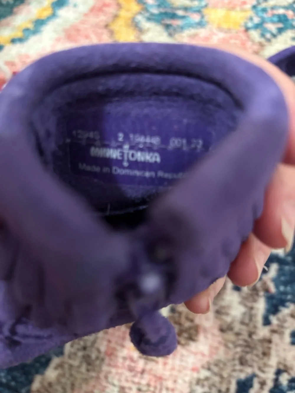 Minnetonka Purple Fringe Moccasin Booties for baby